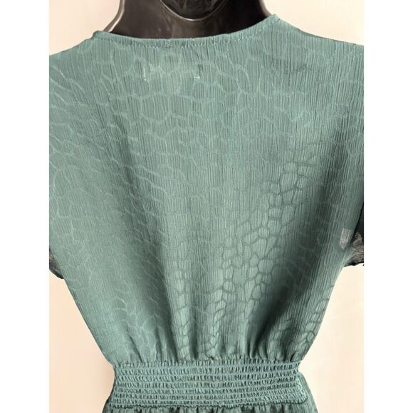 Max Studio Women's Flutter Sleeve Waist Tie Blouse Teal Blue Size XS Classy Date - Picture 7 of 10